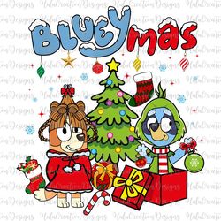 blue dog christmas png, blue dog and family png, christmas cartoon png, funny christmas 2023 png, pink christmas png, ch
