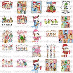 bundle 25 files blue dog christmas png, christmas cartoon png, blue dog png, christmas png file, xmas holiday, christmas