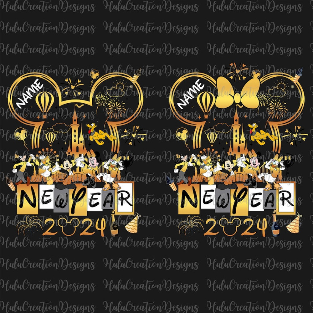 Custom Name Happy New Year 2024 Png, Mouse And Friends Png, New Year Png, Christmas Friends Png, New Year 2024 Png, Holiday Season Png.jpg