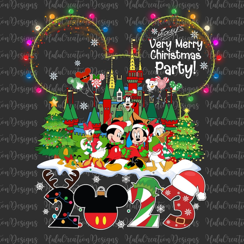 Custom Name Very Merry Christmas Party Png, The Most Magical Place, Christmas Mouse And Friends, Xmas Squad Svg, Holiday Season Png.jpg