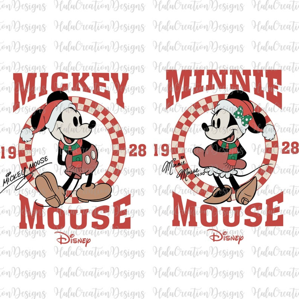 Merry Christmas Red Checked Svg Png, Christmas Mouse And Friends, Christmas Squad Svg, Christmas Frie.jpg