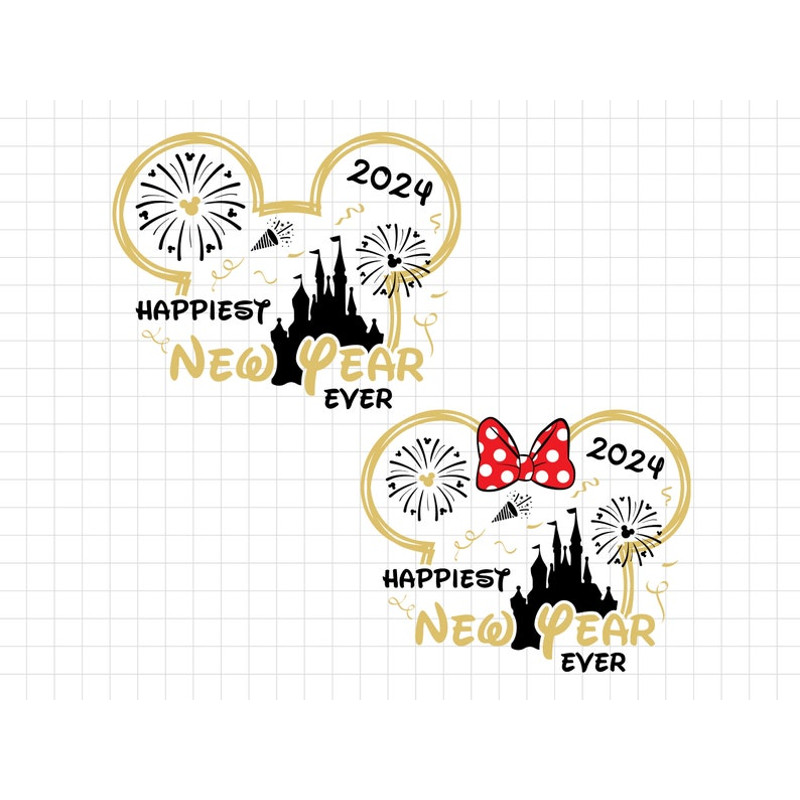 Happiest New Year Ever Svg, New Year 2023 Svg, Magic Castle New Year Svg, Family Trip, New Year Trip Svg, Mouse New Year Png Files Cricut.jpg