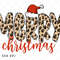 Merry Christmas Leopard with Santa Hat PNG File, Christmas Sublimation, Christmas Vibes png, Retro Christmas, Instant Digital Download.jpg