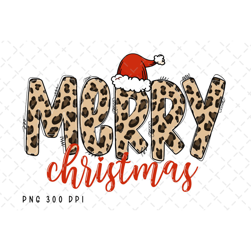 Merry Christmas Leopard with Santa Hat PNG File, Christmas Sublimation, Christmas Vibes png, Retro Christmas, Instant Digital Download.jpg