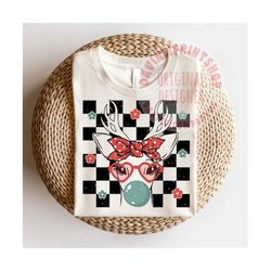 cute reindeer with bandana glasses bubblegum, christmas png, cute christmas png, retro christmas png, reindeer png, retr