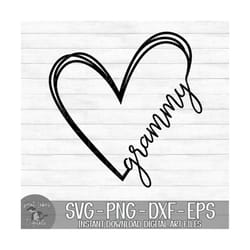 grammy heart - instant digital download - svg, png, dxf, and eps files included! gift idea, mother's day, hand drawn heart
