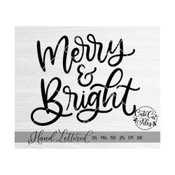 merry and bright svg png dxf | merry and bright clipart | christmas clipart | christmas cut file | holiday cut file | cricut | silhouette