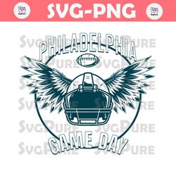 Philadelphia Football Game Day Helmet Wings Svg