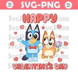 Bluey And Bingo Happy Valentine SVG