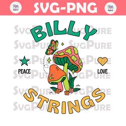 Billy Strings Peace Love Mushroom SVG