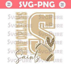Football Heart New Orleans Saints Svg Digital Download