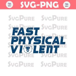 Fast Physical Violent Detroit Football SVG