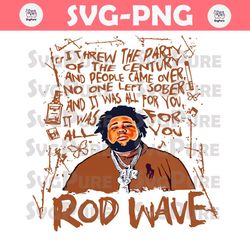 Rapper Rod Wave I Threw The Party PNG