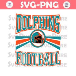 Retro Dolphins Football Helmet SVG Digital Download