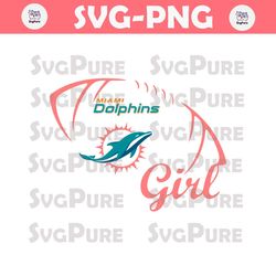 Miami Dolphins Girl NFL Logo SVG