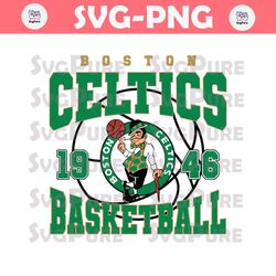 Vintage Boston Celtics 1946 Basketball Svg
