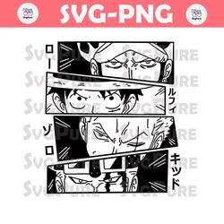 Anime One Piece Luffy Zoro Law SVG