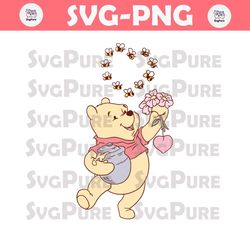 Retro Pooh Bear Valentines Day SVG