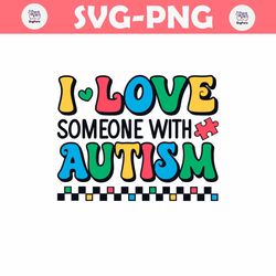 Retro I Love Someone With Autism Puzzle Piece SVG