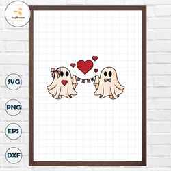 Couple Ghost Retro Valentine PNG file