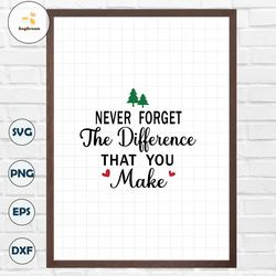 Coworker Christmas Gift SVG, Never Forget The Difference You Make Svg, Thank You Ornament, Retirement Gift