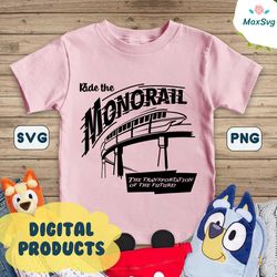 Ride the monorail SVG, easy cut file for Cricut, layered by colour