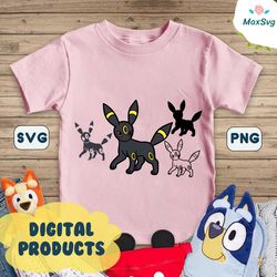 Poke Umbreon Layered SVG Cricut Cut File Silhouette Cameo Instant Digital Download Decal Vector Clipart Sticker svg png