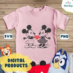 Vintage Mickey Minnie Anniversary Valentine SVG