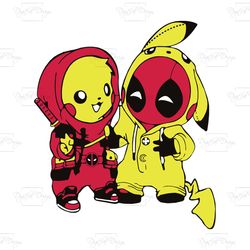pikachu and deadpool svg,trending svg,pokemon,pikachu svg, deadpool svg, deadpool gift,love pikachu, funny shirt, cartoo