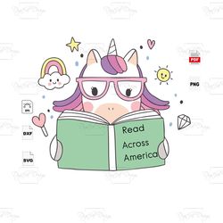 read across america unicron, trending svg, reading day svg, unicorn svg, unicorn across america svg, unicorn gift, readi