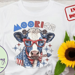 Moorica 4th of July USA Flag Cow Design 26