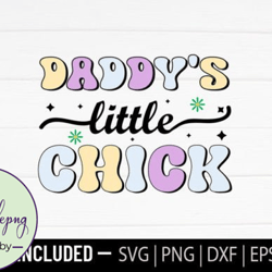 daddys little chick - retro easter svg design 050
