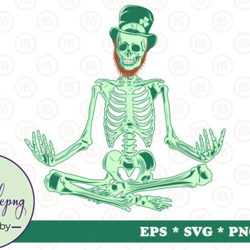 green st. patricks day skeleton. design 62