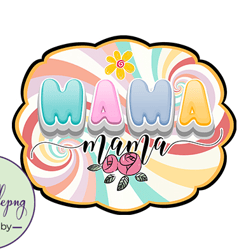 retro mama mothers day sublimation png design 05
