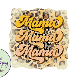 retro mama leopard mothers day png design 07