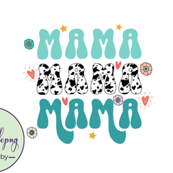 retro mama boho cow sublimation png design 45