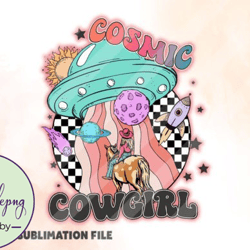 Cosmic Cowgirls PNG, Retro Western PNG Design 85