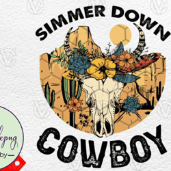 simmer down cowboy western desert png design 167