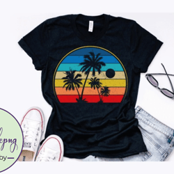 vintage retro palm tree beach design design 285