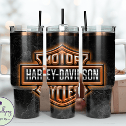 Harley 40 oz Tumbler, Harley Tumbler Wrap, Harley Davidson Logo, Design 21
