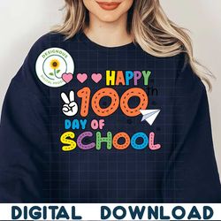 happy 100th day of school svg png