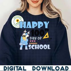 happy 100th day of school bluey svg png