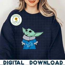 Detroit Lions NFL Baby Yoda Star Wars SVG