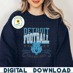 Detroit Football Champions Lions Logo SVG