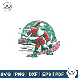 christmas santa claus skateboard svg