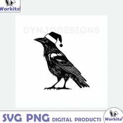 santa crow , crow svg , christmas designs