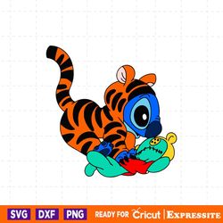 tigger stitch svg, easy cut file for cricut, layered by colour