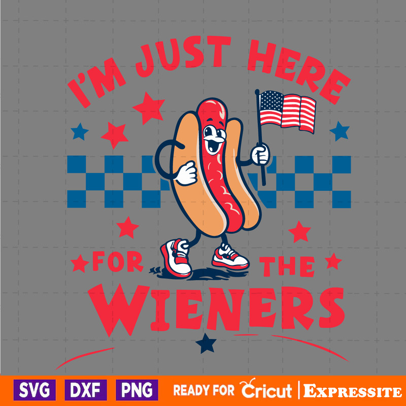 Checkered-Im-Just-Here-For-The-Wieners-SVG-0306241056.png