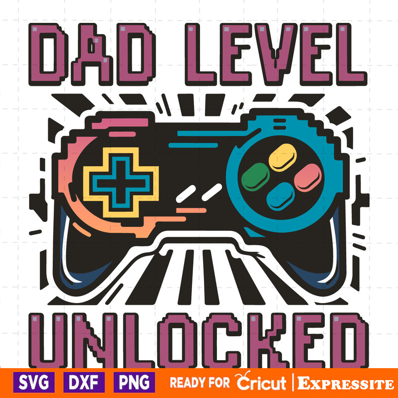 Dad-Level-Unlocked-Gaming-Controller-SVG-2705241009.png