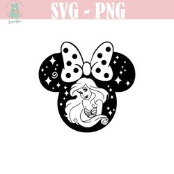 princess ariel svg, ariel cricut svg, mermaid cricut svg, princess mouse head designs, cut fle, clipart